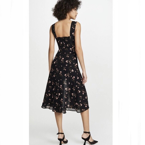 Reformation NWT Black Sleeveless Fulton Romy Floral Print Dress Size 2 - Picture 5 of 11